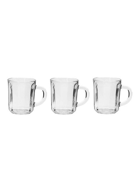 Delcasa 3-Piece Glass Cup Set With Handle Clear 8ounce