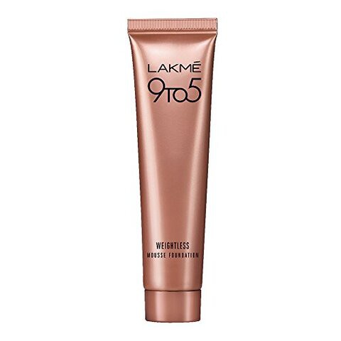 Lakme 9 to 5 Weightless Mousse Foundation Mini, Beige Vanilla, Natural Matte Finish Cream Foundation - Long Lasting Full Coverage Face Makeup, 6 g