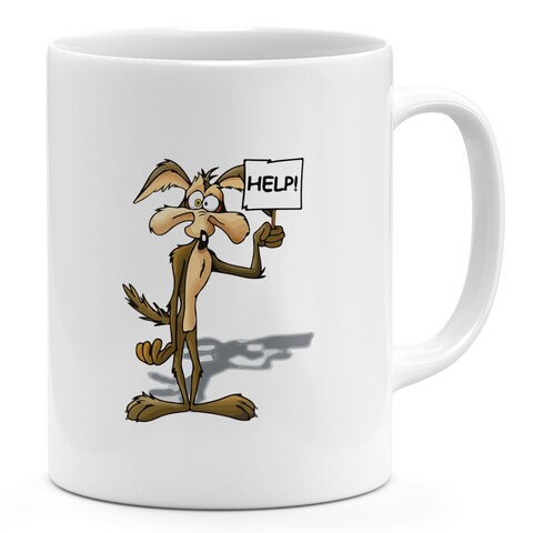 Loud Universe - 11oz Ceramic Coffee Mug Coyote Cartoon Network Coyote and Road Runner Novelty Coffee Mug Gift