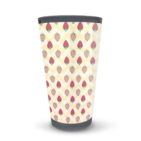 Strawberry pattern Latte Glass