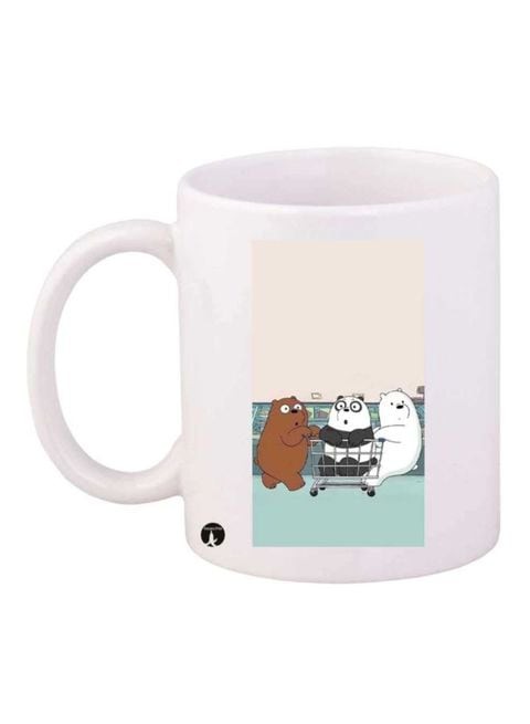 Bp We Bare Bears Printed Mug White/Black/Brown Standard Size