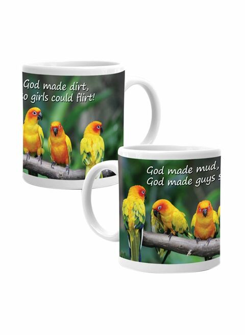 Ajooba Love Friendship Mug 2108 White/Green/Yellow 80X80 Centimeter