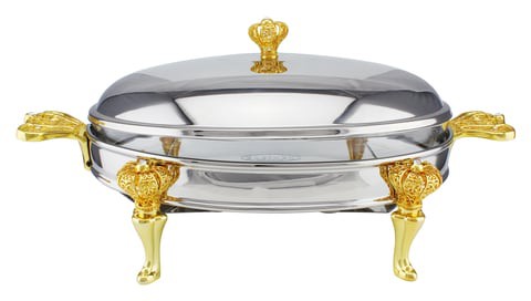 SPRINGS 3LITRE OVAL SHAPED FOOD WARMER - GOLD &amp; SILVER KC300G