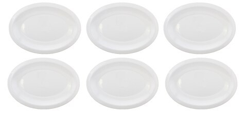 SHALLOW OVAL SERVING PLATTER - EXTRA LARGE (41CM) - WHITE (MCHP-5106-WH), 6PCS SET