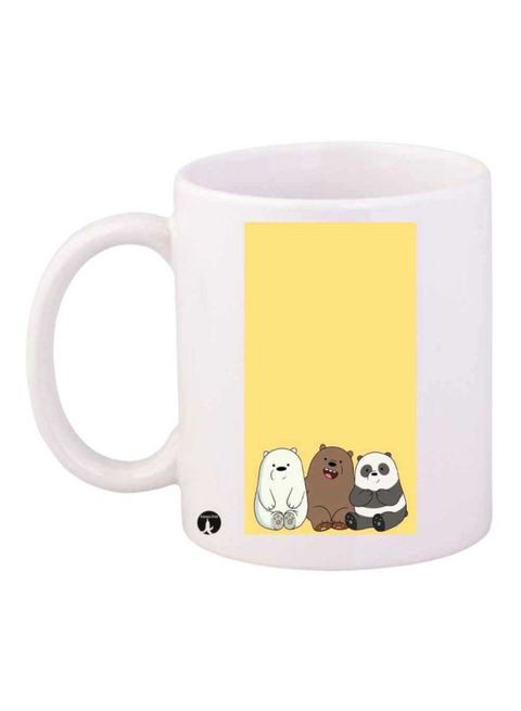 Bp We Bare Bears Printed Mug White/Brown/Black Standard Size