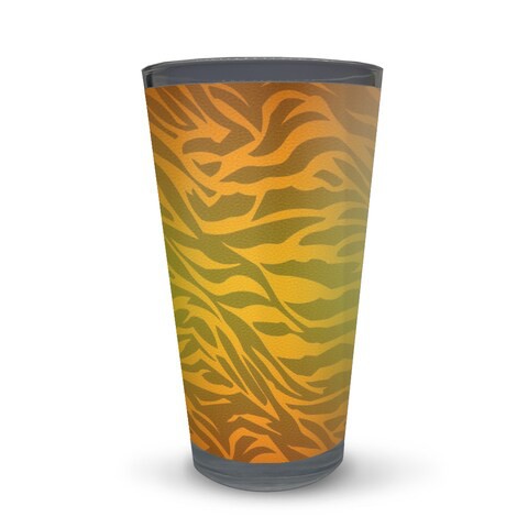 Yellow Zebra patterns Latte Glass