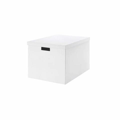 Tjena Storage Box With Lid White 30X35cm