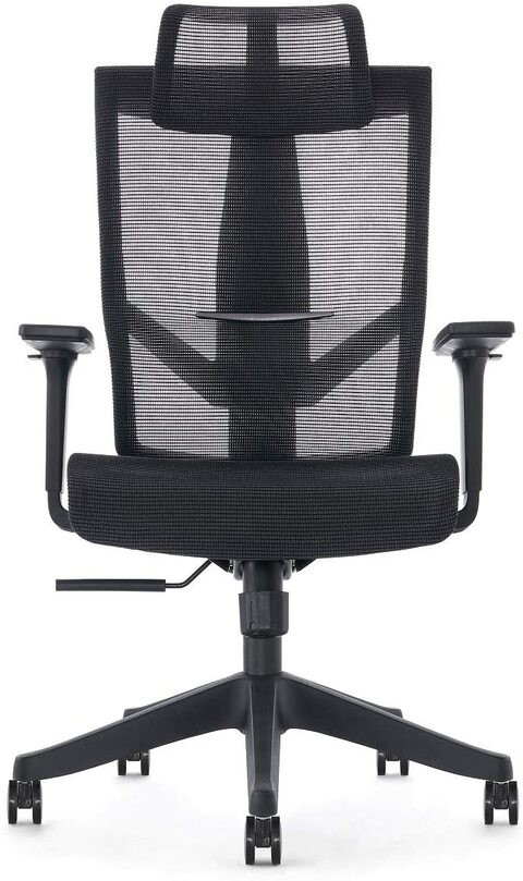 AERO Chair, Ergonomic Design, Premium Office &amp; Computer Chair with Multi-adjustable features by Navodesk (PURE BLACK)