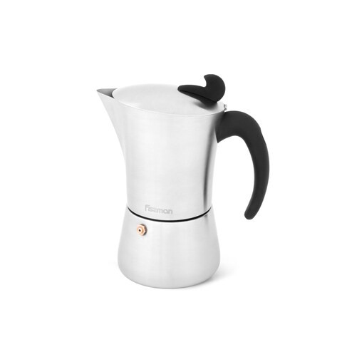 Fissman Stovetop Espresso Maker for 6 cups / 360 ml (stainless steel)