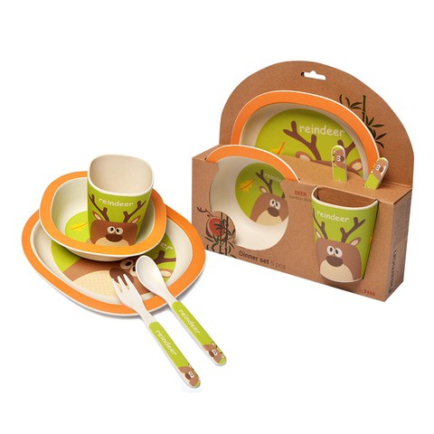 Fissman Dinner Set Deer 5 Pcs Bamboo Fibre