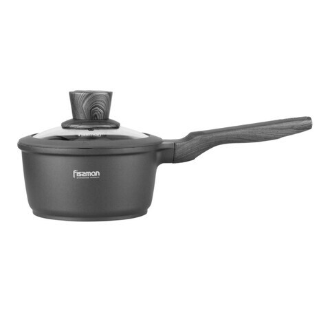 Non-Stick Sauce Pan With Lid GreyClear 16x85cm