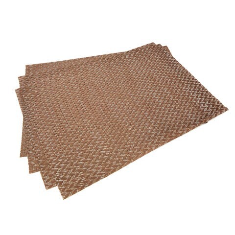 4Piece Washable Table Mat Light Brown 45x30cm