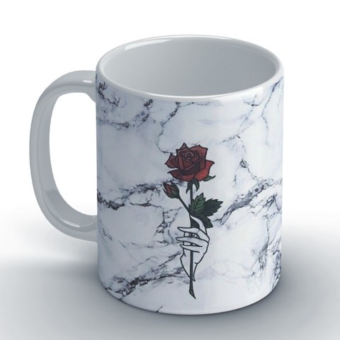 Red Rose marble Coffee Mug