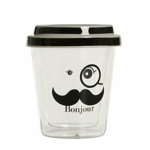 BiggDesign Bonjour Written Double Walled Cup