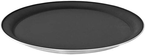 Tramontina Stainless Steel Non- Slip Round Tray - 61413407, Black