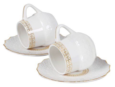 &quot;Shallow&quot; 12Pcs Coffee Cup &amp; Saucer Set 90ml RHF-90C