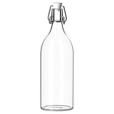 Generic Korken Bottle With Stopper Clear Glass 1L