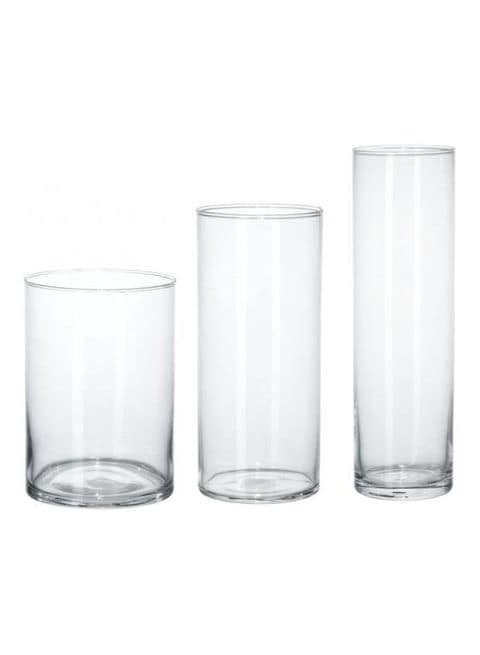 Generic 3-Piece Circular Vase Set Clear