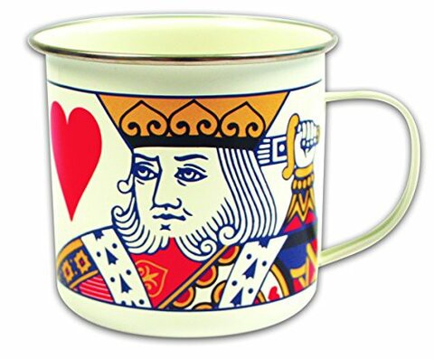 Gift Republic Playing Cards King Enamel Mug, Multicolor