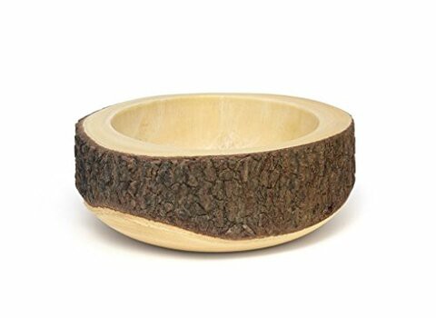 Lipper International Acacia Slab Tree Bark Bowl, 10 Diameter x 4.25 Height, Single Bowl