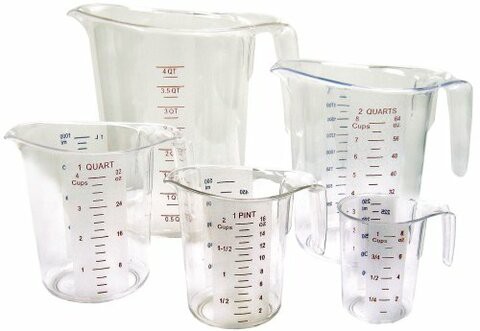 Winco 5-Piece Measuring Cup Set, Polycarbonate