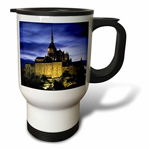 3dRose France, Le Mont St-Michel, Normandy Ric Ergenbright Travel Mug, 14 oz, Multicolor