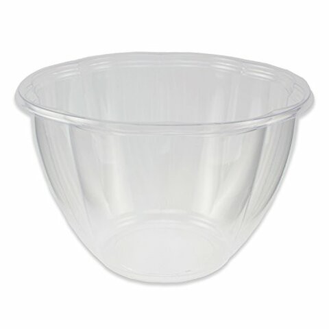 Jaya 100% Compostable Clear PLA Salad Bowl, 48-Ounce, 300-Count Case