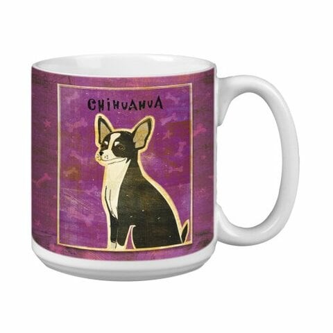 Tree-Free Greetings XM28074 John W. Golden Artful Jumbo Mug, 20-Ounce, Black and White Chihuahua