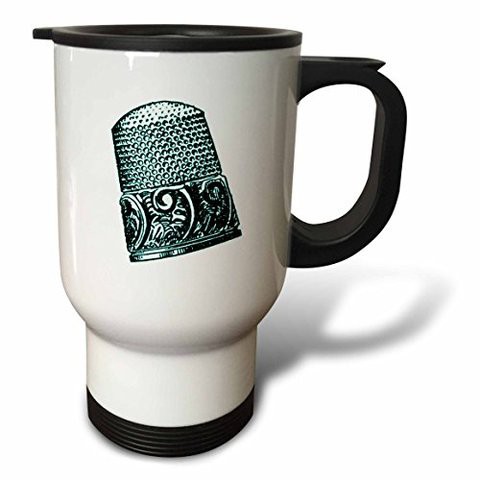 3Drose Vintage Thimble Print&quot; Travel Mug, 14 Oz, Multicolor