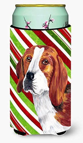 Caroline&#39;s Treasures Sc9329Tbc Beagle Candy Cane Holiday Christmas Tall Boy Beverage Insulator Beverage Insulator Hugger, Tall Boy, Multicolor