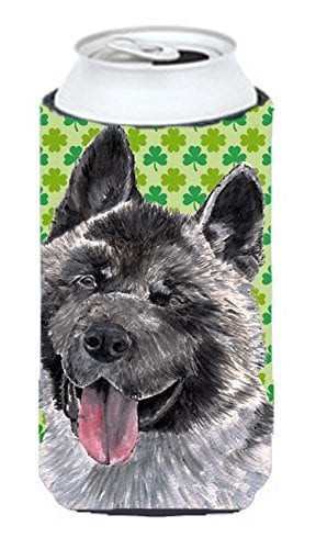 Caroline&#39;s Treasures Sc9483Tbc Akita St. Patrick&#39;s Day Shamrock Tall Boy Beverage Insulator Hugger, Tall Boy, Multicolor