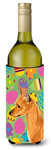 Caroline&#39;s Treasures Ss4811Literk Min Pin Easter Eggtravaganza Wine Bottle Beverage Insulator Beverage Insulator Hugger, Wine Bottle, Multicolor