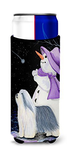 Caroline&#39;s Treasures Ss8947Muk Snowman With Bearded Collie Ultra Beverage Insulators For Slim Cans, Slim Can, Multicolor