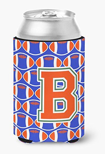 Caroline&#39;s Treasures Cj1083-Bcc Letter B Football Green, Blue And Orange Can Or Bottle Hugger, Can Hugger, Multicolor