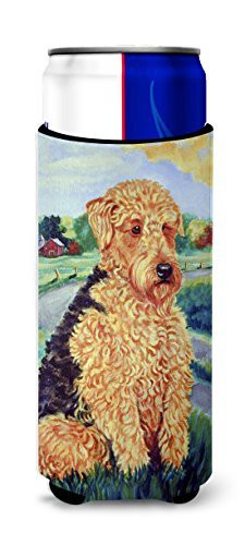 Caroline&#39;s Treasures 7096Muk Airedale Terrier Ultra Beverage Insulators For Slim Cans, Slim Can, Multicolor