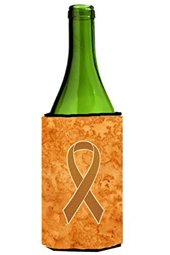 Caroline&#39;s Treasures An1204Literk Orange Ribbon For Leukemia Awareness Wine Bottle Beverage Insulator Hugger, Wine Bottle, Multicolor