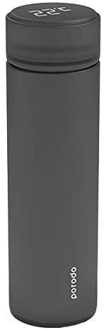 Porodo Smart Water Bottle Cup With Temperature Indicator Porodo, Upto 12 Hours Of Thermal Insulation, Sports Drink Flasks, 500ml, Touch Sensitive Display, Non-Slip Base, 17 Oz (Black)