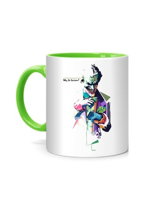 FMstyles Why So Serious Joker Printed Mug White/Green 10 cm