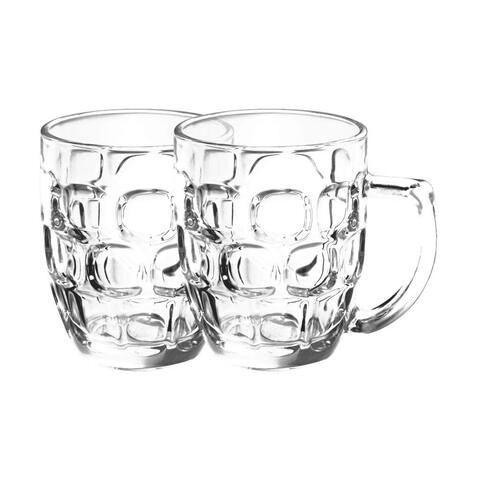 Treo By Milton Cascade Beer Mug,292ml, Set of 2, Transparent- ceramic