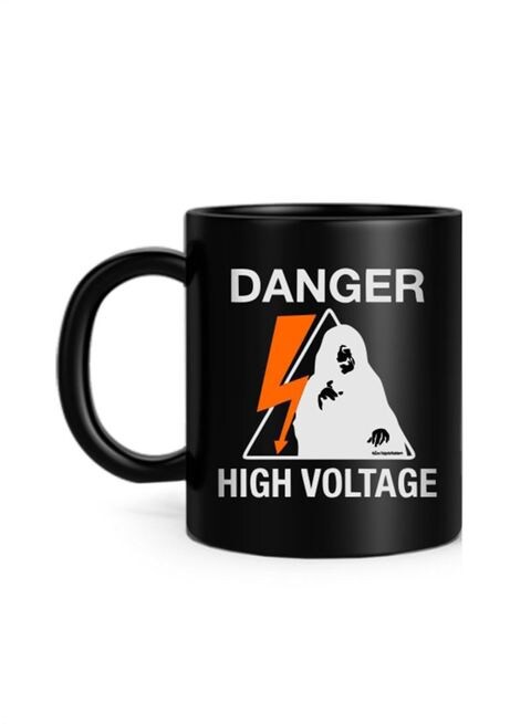 FMstyles Danger High Voltage Black Mug Printed Mug Black 10 cm