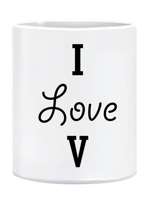 FMstyles I Love V Printed Mug White 10 cm