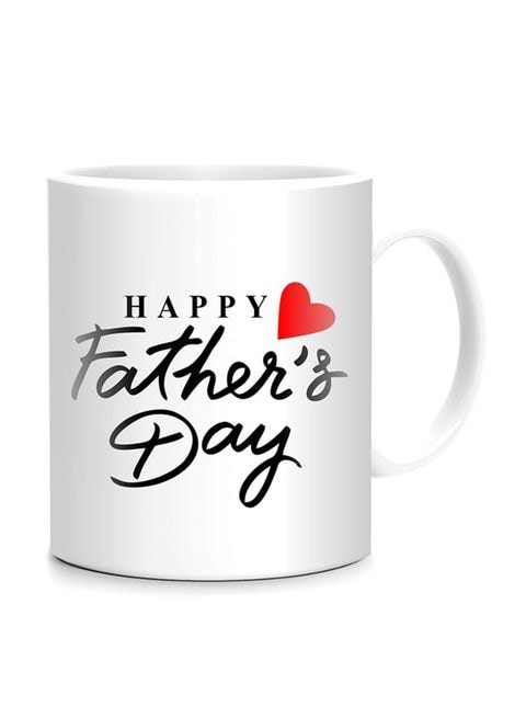 كوب بطبعة (Happy Father's Day) ، أبيض/أسود 10 سم