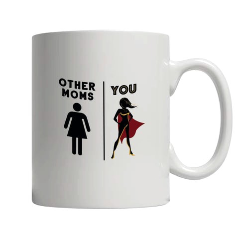 Other Moms Super Mom Printed Ceramic Tea and Coffee Mug 320ml   Coffee Mug   Tea Mug   Mug for Tea   Mug for Coffee   Mug for Gifting   Ceramic Coffee Mug   Printed Coffee Mug