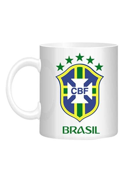 FMstyles Brasil Logo Printed Mug White/Blue/Yellow