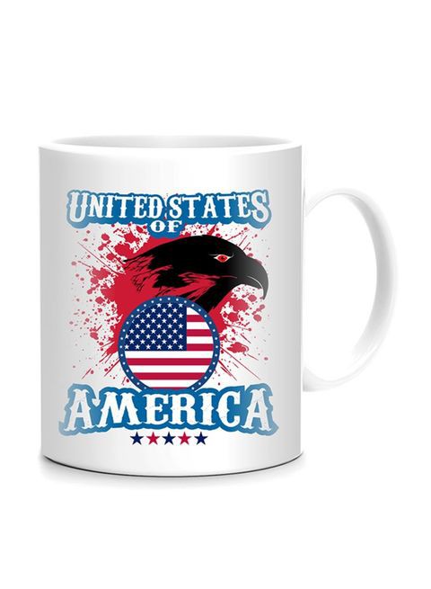 FMstyles United States Of America Design Mug White/Blue/Red 10 cm
