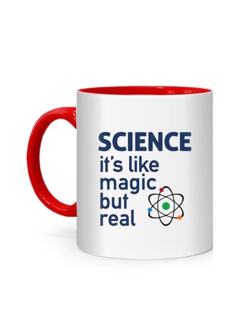 FMstyles SCIENCE Printed Mug White/Red 10 cm