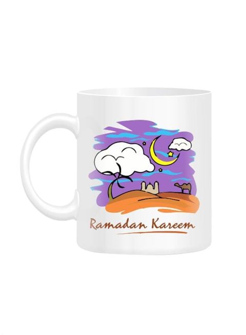 FMstyles Ramadan Kareem Paint Design Printed Mug White 10 cm