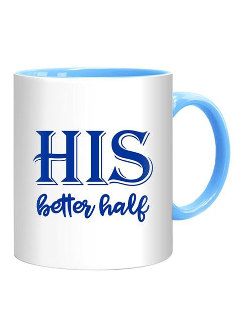 FMstyles HIS Better Half Mug White/Deep Blue/Light Blue 10 cm