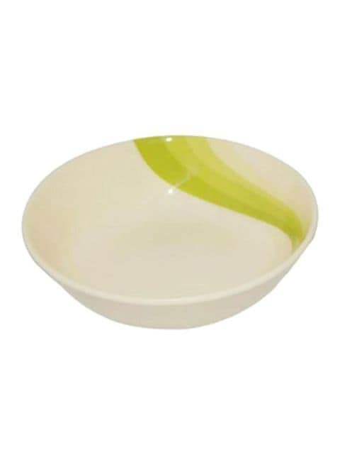 Royalford Melamine Serving Bowl Beige/Green 8.5inch