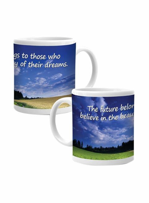 Ajooba Motivation Mug 2223 White/Blue 80X80 Centimeter